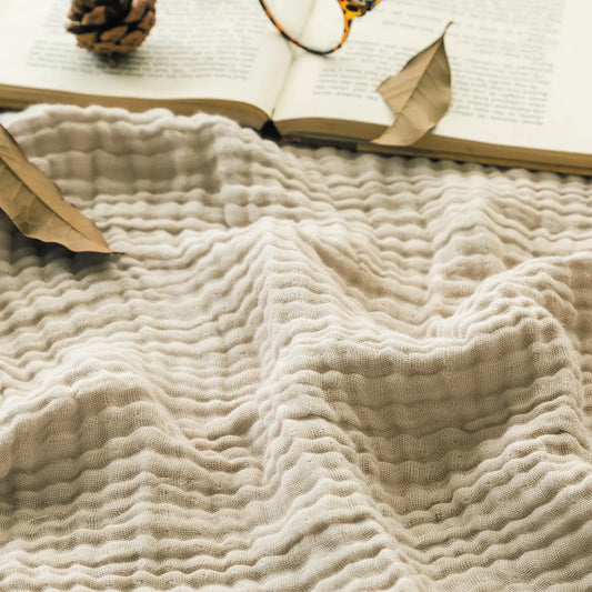Japanese Cotton Muslin Blanket — Breathable, Soft & All-Season Reading Throw